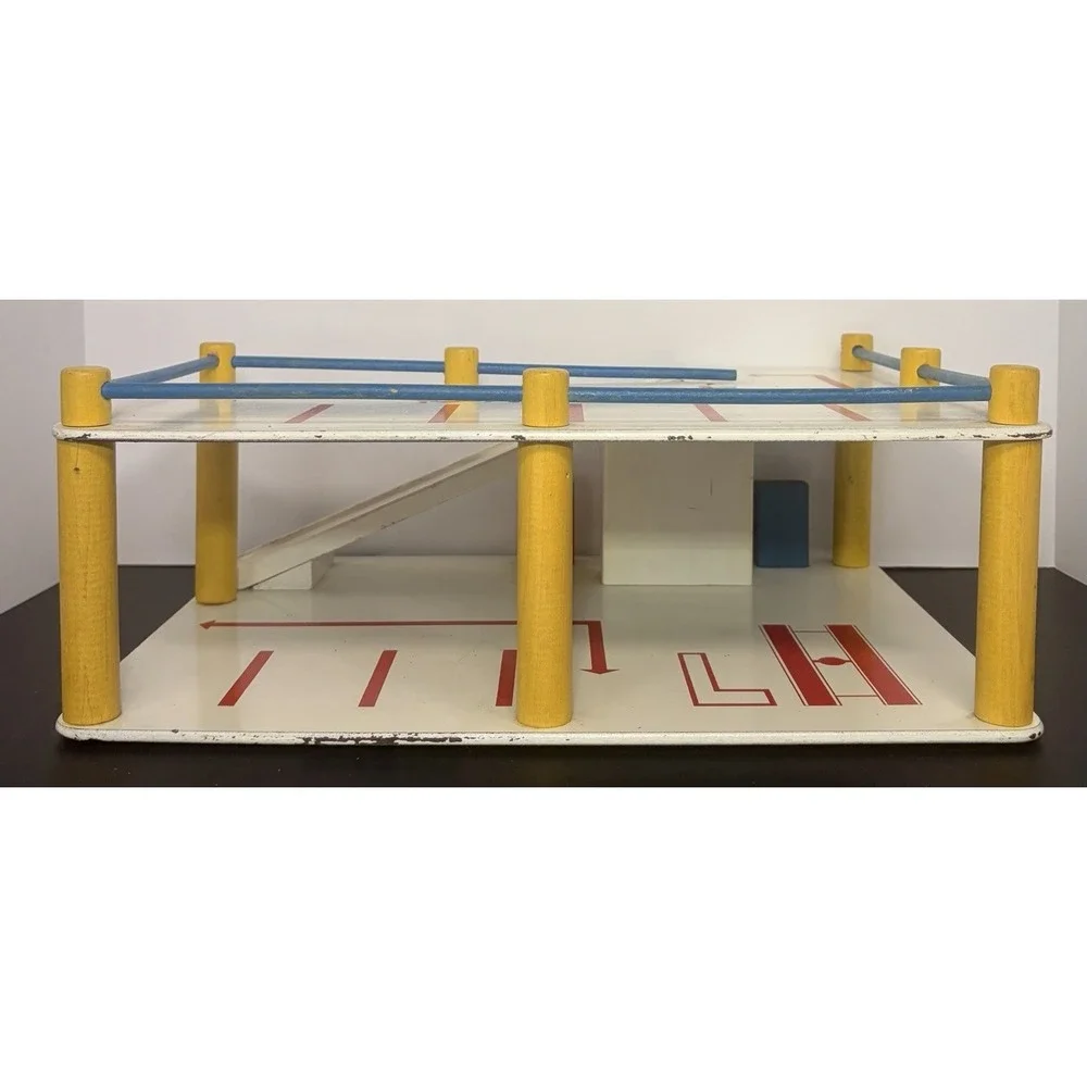 VTG Playskool No. 160 Wooden Parking Garage Gas Station Ramp Playset No Cars 60s